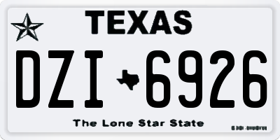 TX license plate DZI6926