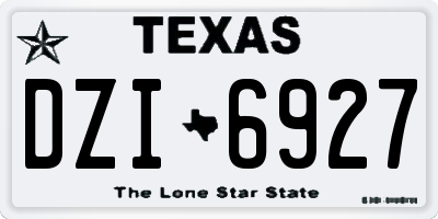TX license plate DZI6927