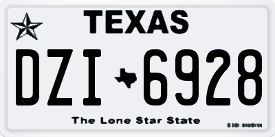 TX license plate DZI6928