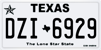 TX license plate DZI6929