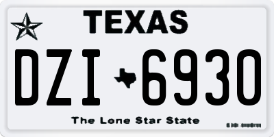 TX license plate DZI6930