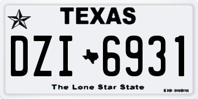 TX license plate DZI6931