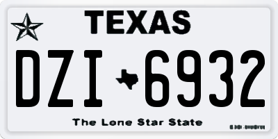 TX license plate DZI6932