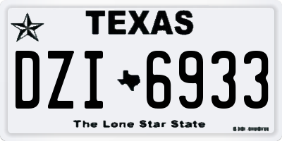 TX license plate DZI6933