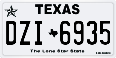 TX license plate DZI6935