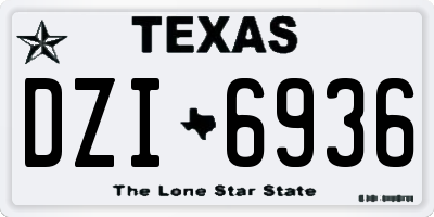 TX license plate DZI6936