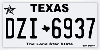 TX license plate DZI6937