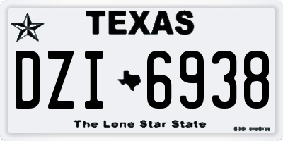 TX license plate DZI6938