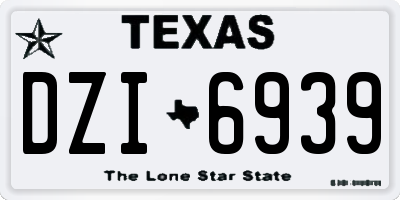 TX license plate DZI6939