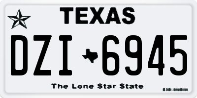 TX license plate DZI6945