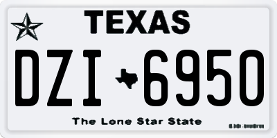 TX license plate DZI6950