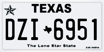 TX license plate DZI6951