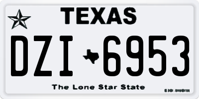 TX license plate DZI6953