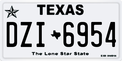TX license plate DZI6954