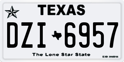 TX license plate DZI6957