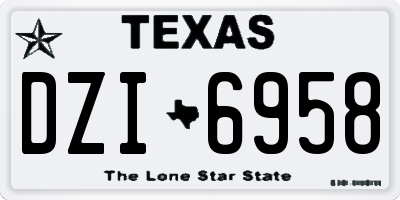 TX license plate DZI6958