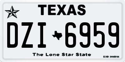 TX license plate DZI6959