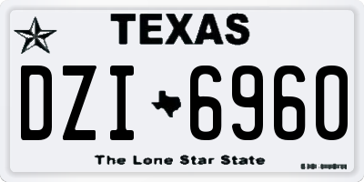 TX license plate DZI6960
