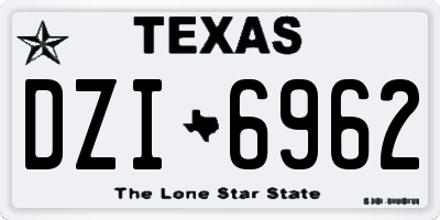 TX license plate DZI6962