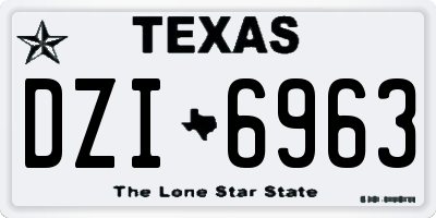 TX license plate DZI6963