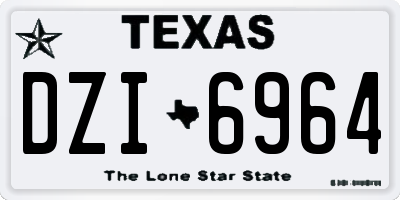 TX license plate DZI6964