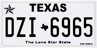 TX license plate DZI6965