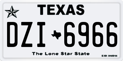 TX license plate DZI6966