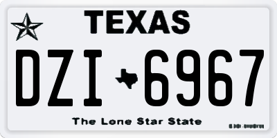 TX license plate DZI6967