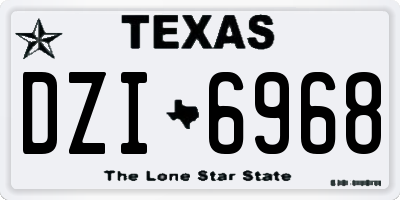 TX license plate DZI6968