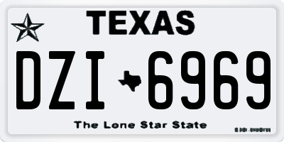 TX license plate DZI6969