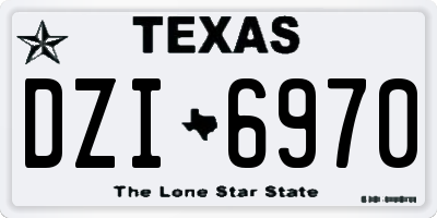 TX license plate DZI6970