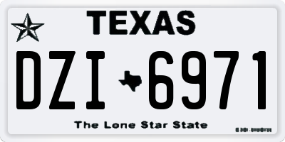 TX license plate DZI6971