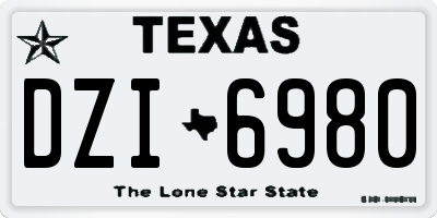 TX license plate DZI6980