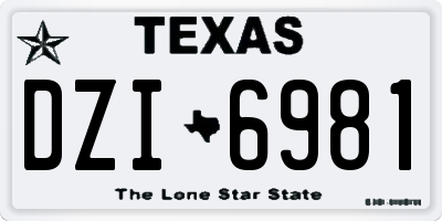TX license plate DZI6981