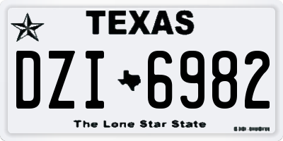 TX license plate DZI6982