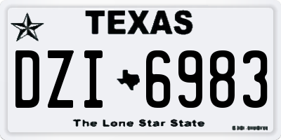 TX license plate DZI6983