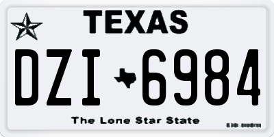 TX license plate DZI6984