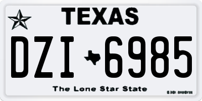 TX license plate DZI6985
