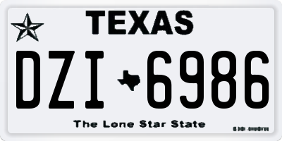 TX license plate DZI6986