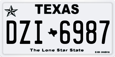 TX license plate DZI6987