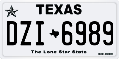 TX license plate DZI6989
