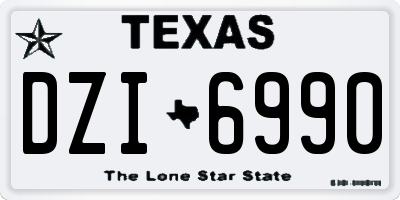 TX license plate DZI6990