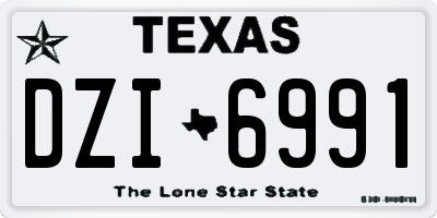 TX license plate DZI6991