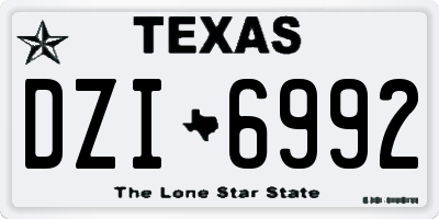 TX license plate DZI6992