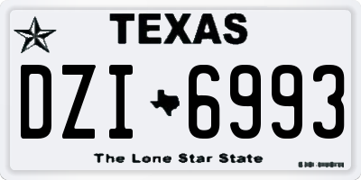 TX license plate DZI6993