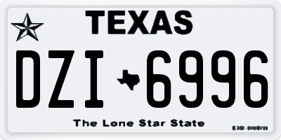 TX license plate DZI6996