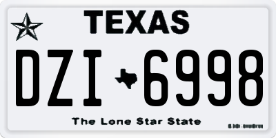 TX license plate DZI6998