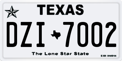 TX license plate DZI7002