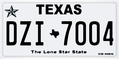 TX license plate DZI7004