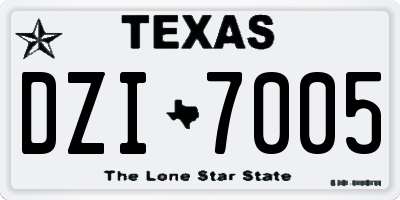 TX license plate DZI7005